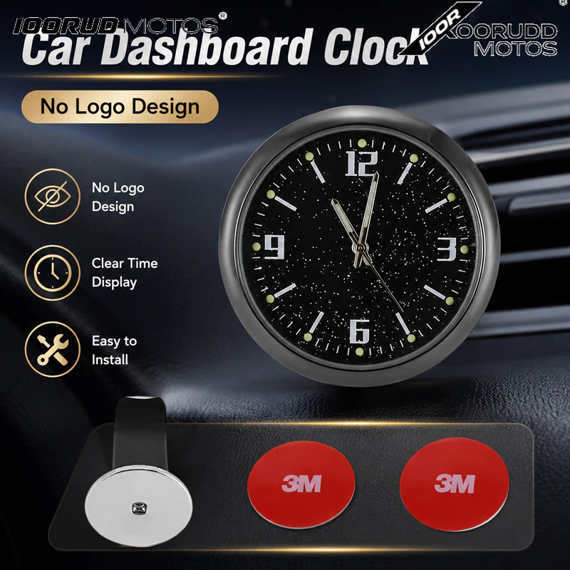 IOORUD Jam Mobil Motor Tempel Dashboard Jam Digital Elektronik Luminous Airvent Clip Clock Jam kenda