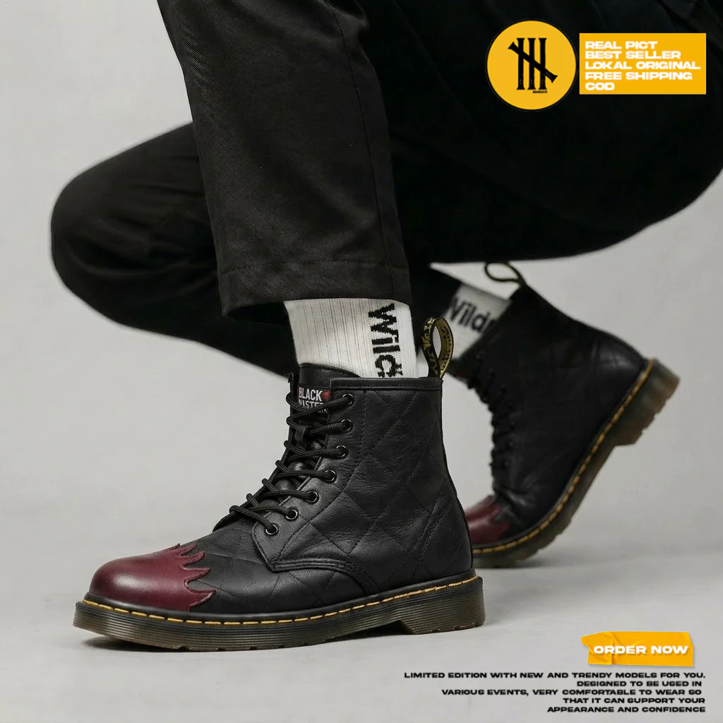 Sepatu Formal Boots Docmart Pria Hitam