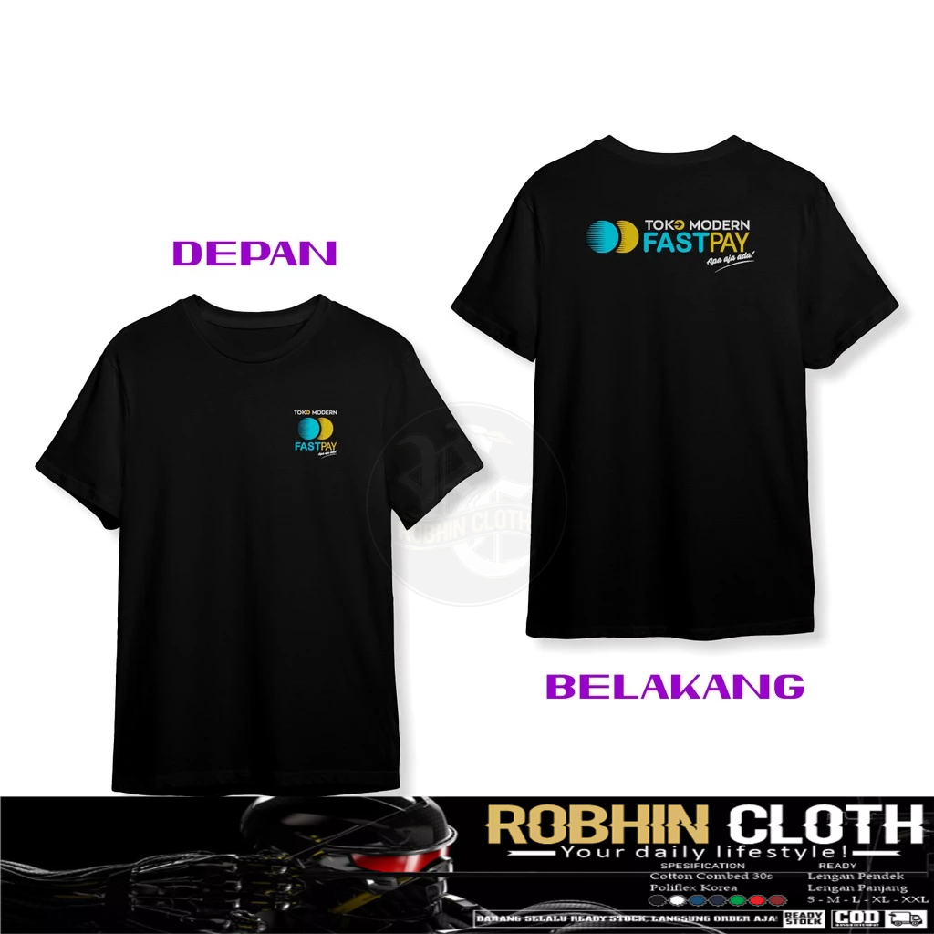 Kaos Baju Toko Modern FASTPAY Logo DB Baju Perusahaan