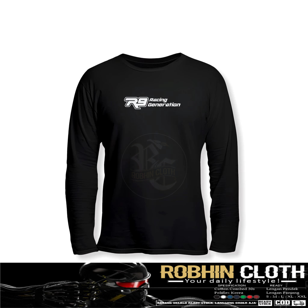 Kaos Baju R9 Racing Generation Lengan Panjang Baju Otomotif