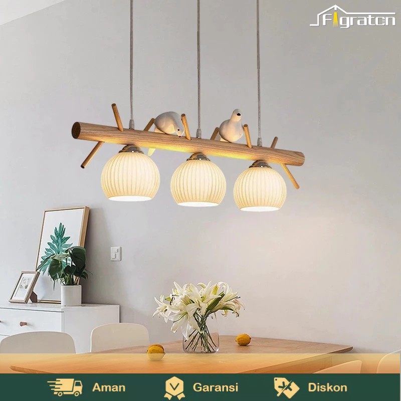 Lampu Gantung Minimalis 3in1 Gaya Jepang Modern Untuk Ruang Makan/Restoran/Dapur/Bar Dekorasi Rumah 