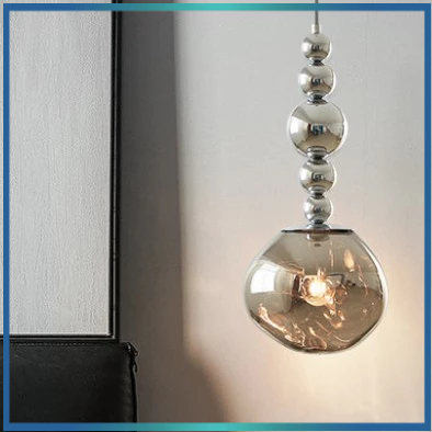 Lampu Gantung Bola Minimalis 20cm 3Warna Lampu gantung tunggal kaca Lampu Hias Gantung Indoor Bulat 