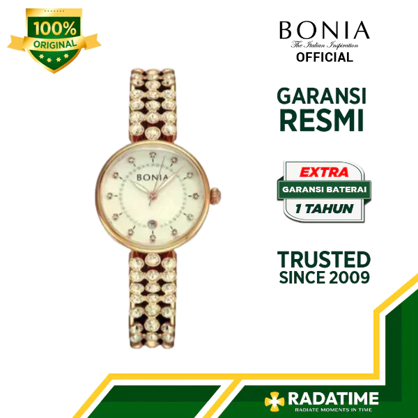 Jam Tangan Wanita Bonia 100% Original Rose Gold BNB10234-2517