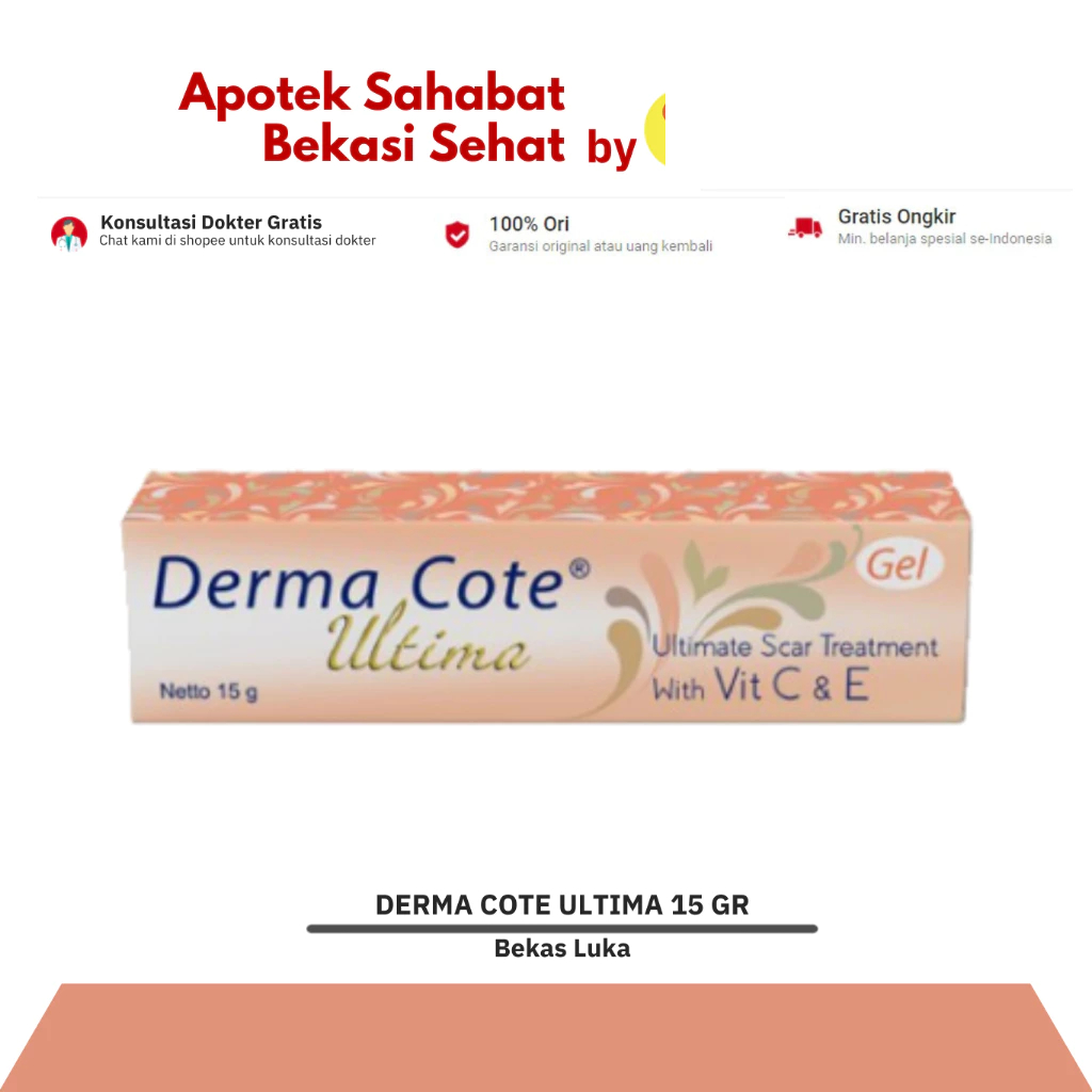 DERMA COTE ULTIMA 15G /PENYAMAR BEKAS LUKA / KELOID/STRETCHMARK