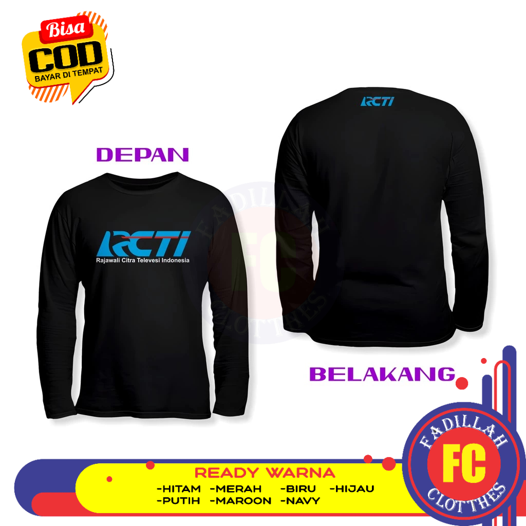 Baju Kaos RCTI Logo DB Lengan Panjang Baju Perusahaan