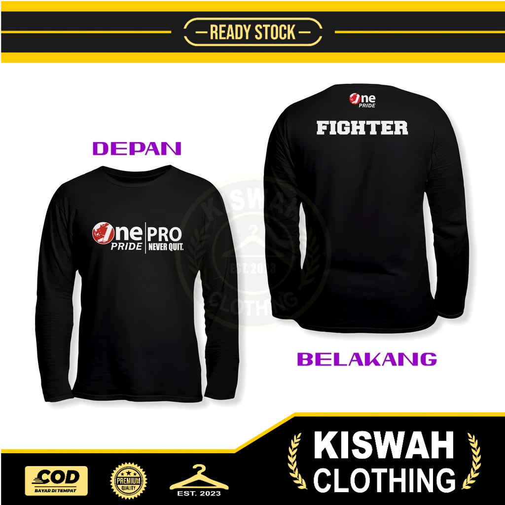 Kaos Tshirt MMA ONE Pride MMA TV One Terlaris DB Lengan Panjang Baju Sport