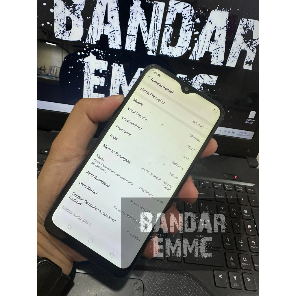 EMMC ( BGA 221 ) OPPO A5s AUTO ON langsung nyala tanpa BUGS wifi,imei,update AMAN 