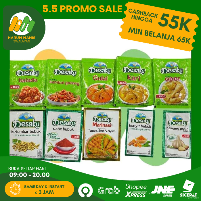 DESAKU BUMBU / BUMBU DAPUR BERBAGAI MASAKAN / BUMBU MARINASI / BUMBU REMPAH