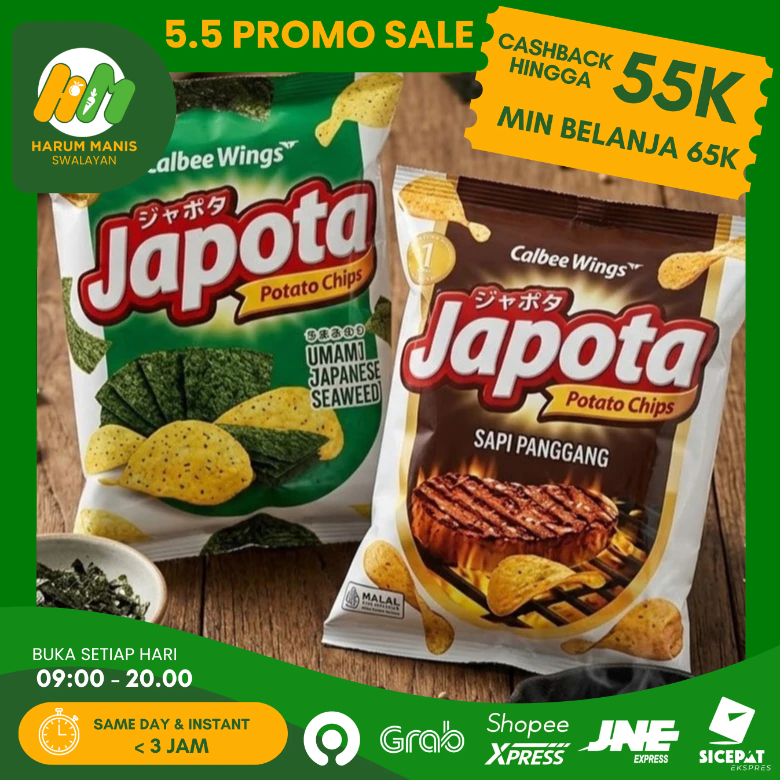 JAPOTA 68GR / SNACK JAPOTA 68GR / JAPOTA POTATO JAPANESE SEAWEED 68GR / JAPOTA SAPI PANGGANG BEEF BB