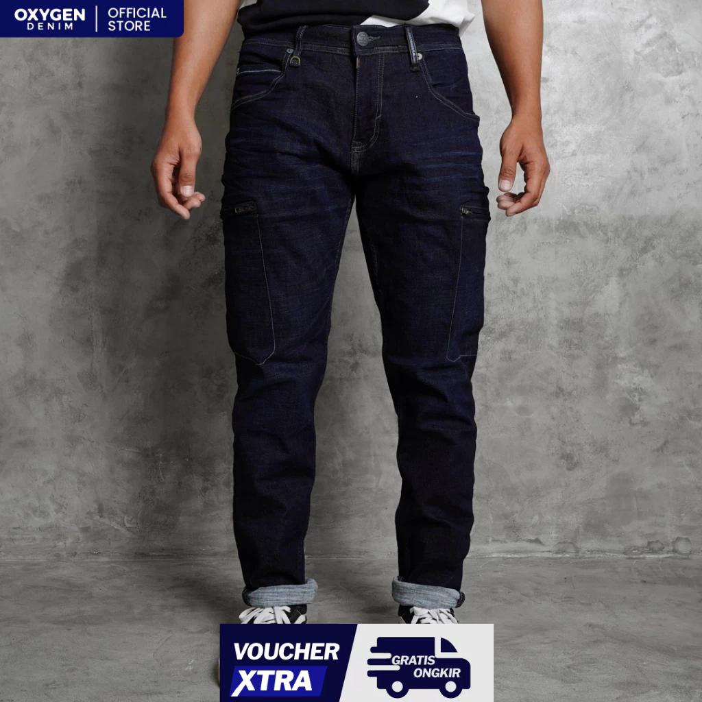 Oxygen Denim Evolve Wanderlust Tapered Cargo Jeans (703-8601)
