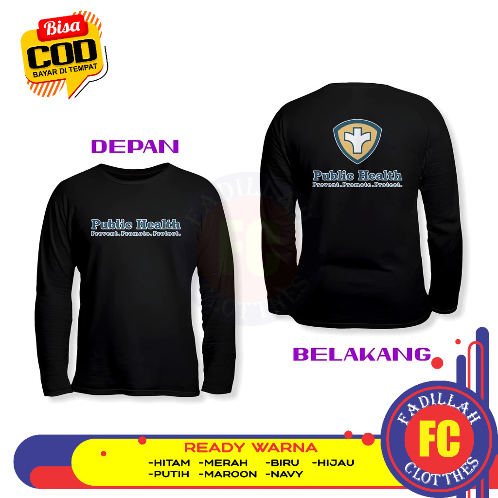 Baju Kaos Public Health Kesehatan Masyarakat Kesmas DB Lengan Panjang Baju Kesehatan