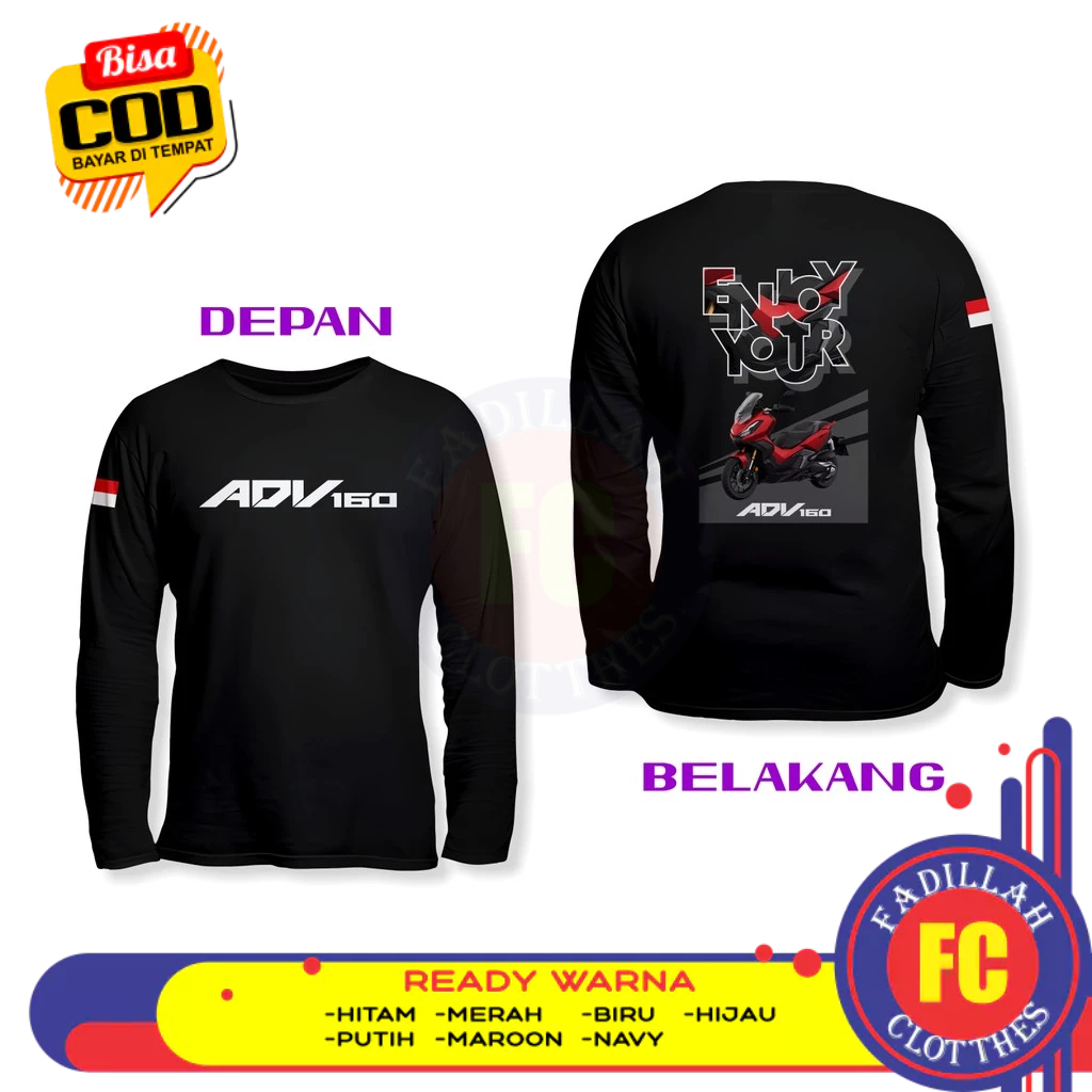 Baju Kaos Enjoy Your ADV 160 Honda ADV 160 DB Lengan Panjang Baju Otomotif