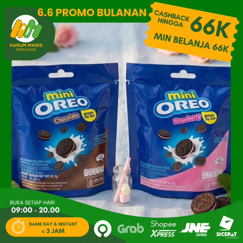 OREO MINI / MINI OREO CHOCOLATE 61.3GR / MINI OREO STRAWBERRY 61.3GR / CEMILAN BISKUIT OREO MINI