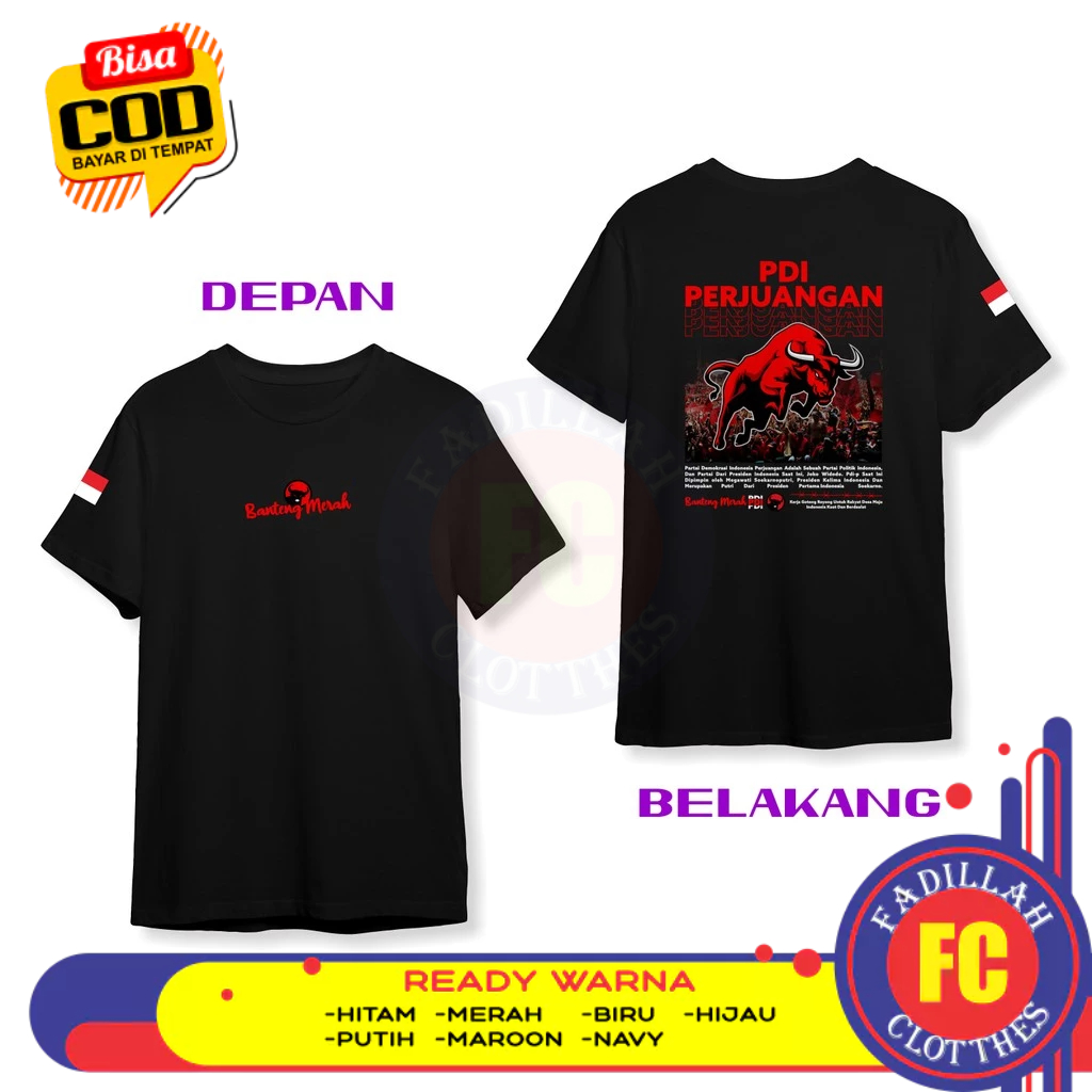 Baju Kaos PDIP Banteng Merah Streetwear DB Kaos Distro