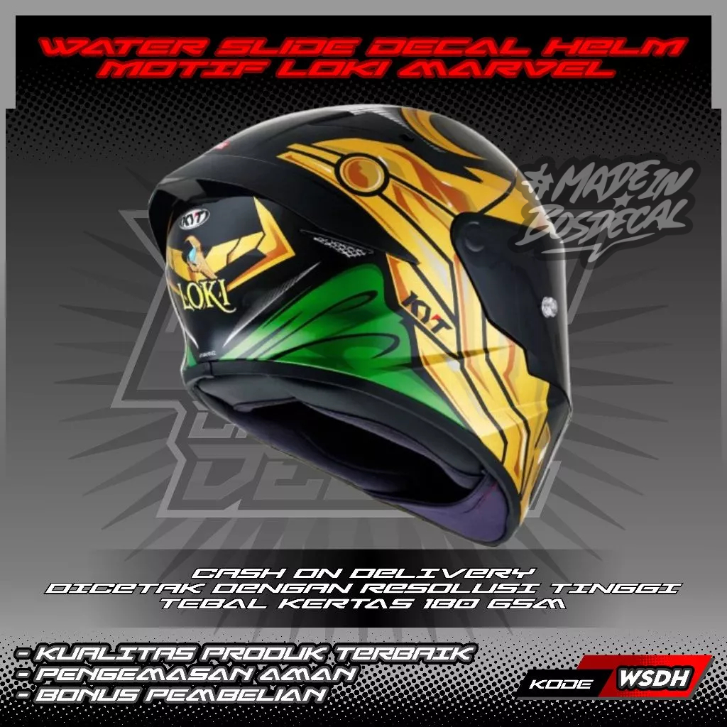 WATER SLIDE DECAL HELM MOTIF LOKI MARVEL
