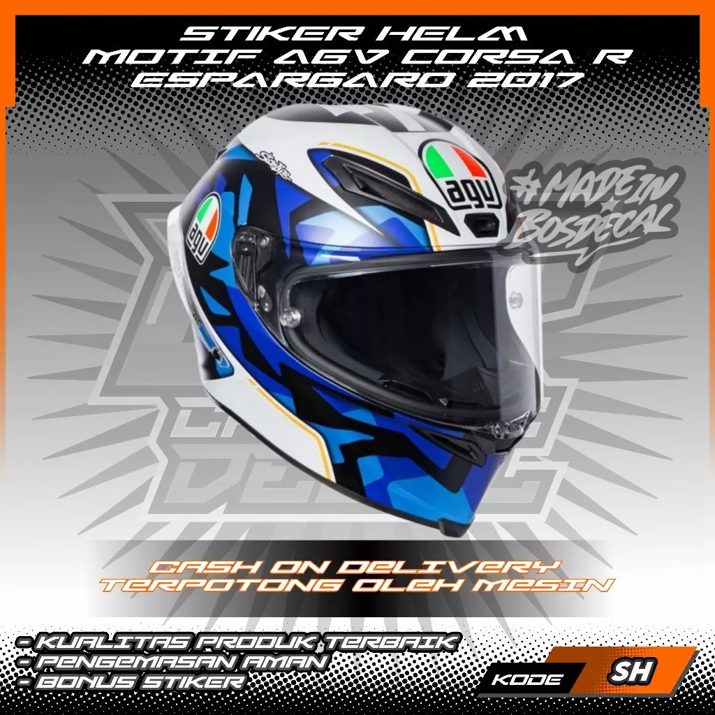 STIKER HELM MOTIF AGV CORSA R ESPARGARO 2017