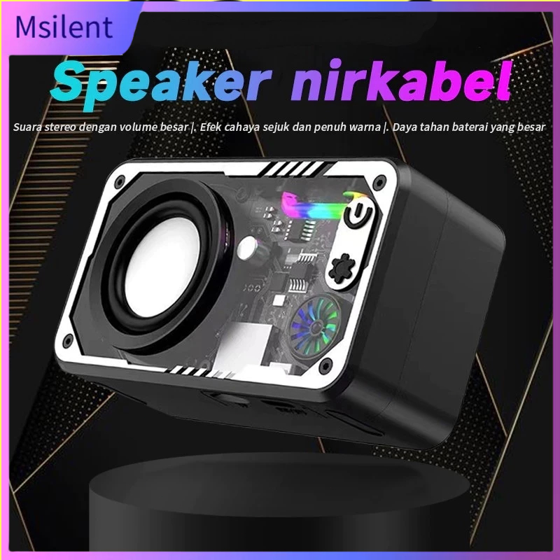 Wireless Loudspeaker Futuristic Wireless Loudspeaker Dual Bass Driver Stereo Loudspeaker Desktop Wir