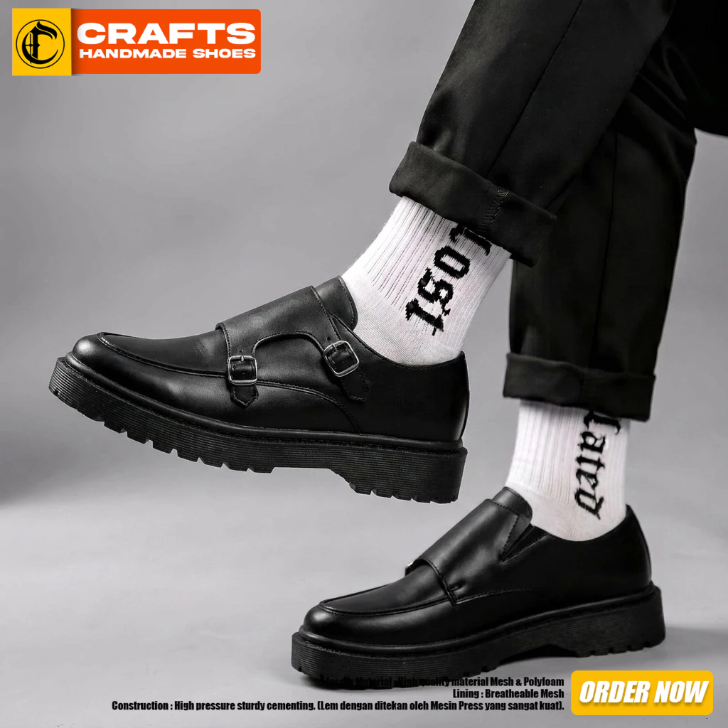 Sepatu Formal Pantofel Loafers Pria Chunky Sole Tebal