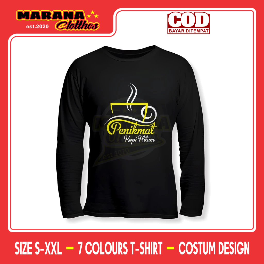 Kaos Penikmat Kopi Lengan Panjang Kaos Distro