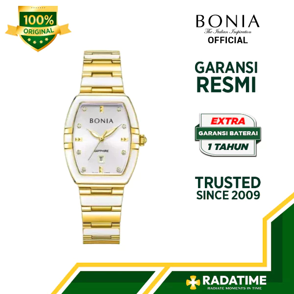 Jam Tangan Wanita Bonia 100% Original -Ceramic Rose Gold BNB10856-2217