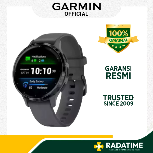 Jam Tangan Wanita Garmin Venu 3S Slate Bezel with Pebble Gray Case 100% Original