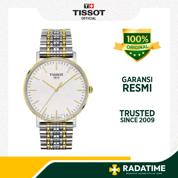 Jam Tangan Pria Tissot T-Classic Everytime Medium 100% Original -Gold T109-410-22-031-00