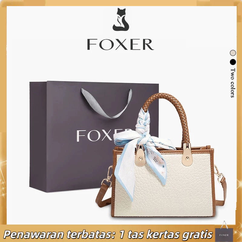 FOXER Tas Tangan Wanita Kulit Asli Premium Tas Ibu Tas Selempang Mewah