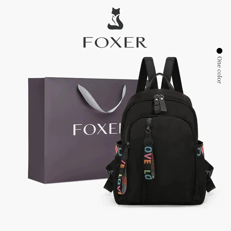 FOXER Ransel Wanita Mudah Dibawa Kanvas Ransel Kecil Modis Kain Oxford Tas Wanita
