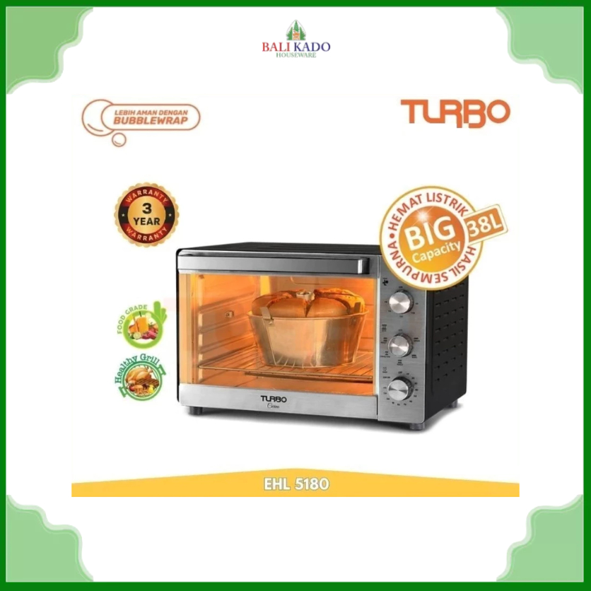 TURBO Oven Listrik Jumbo 38 Liter EHL-5180 / Oven TURBO Carino EHL 5180 - Garansi 3 Tahun