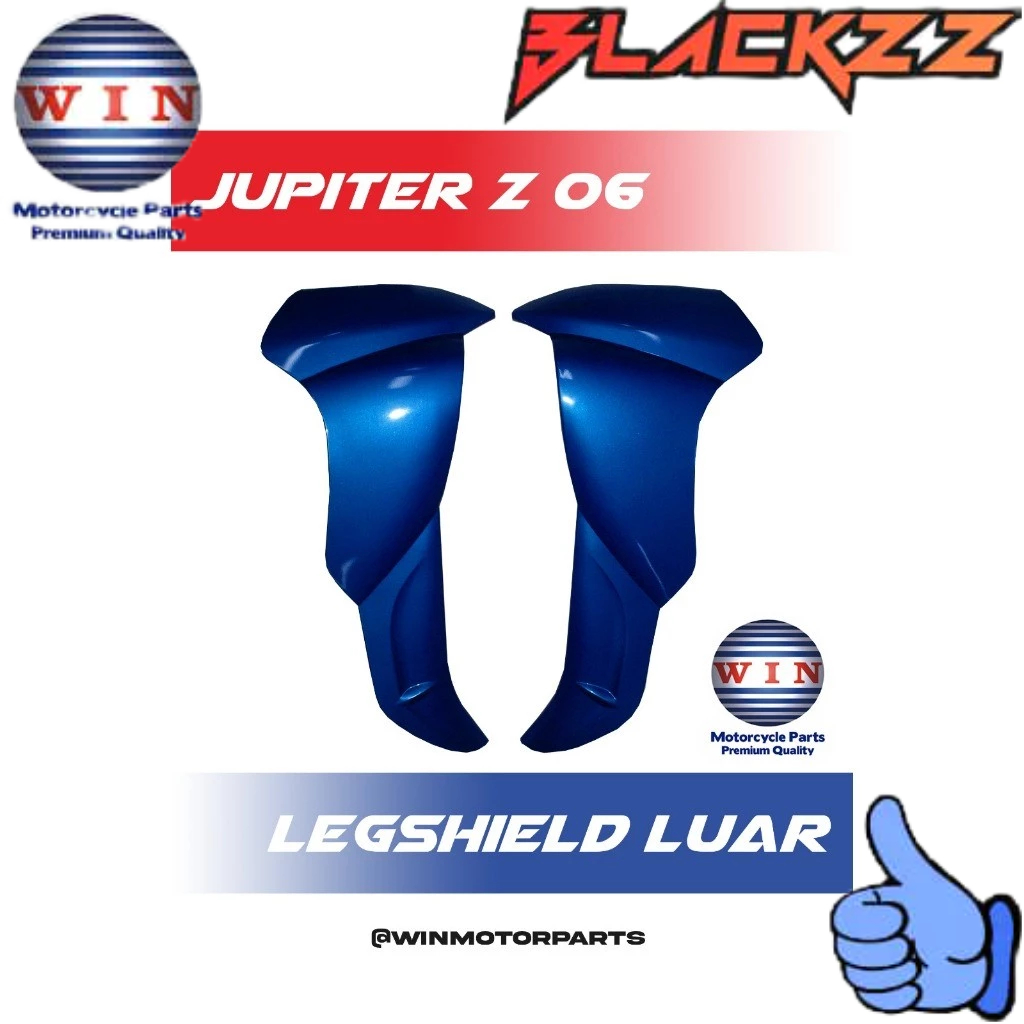 Legshield Luar KANAN KIRI Jupiter Z Lama 2003 2004 2005 - Jupiter Z Burhan BIRU 2006 2007 2008 Origi