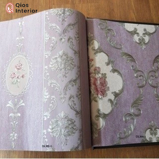 wallpaper dinding klasik warna ungu elegant mewah premium