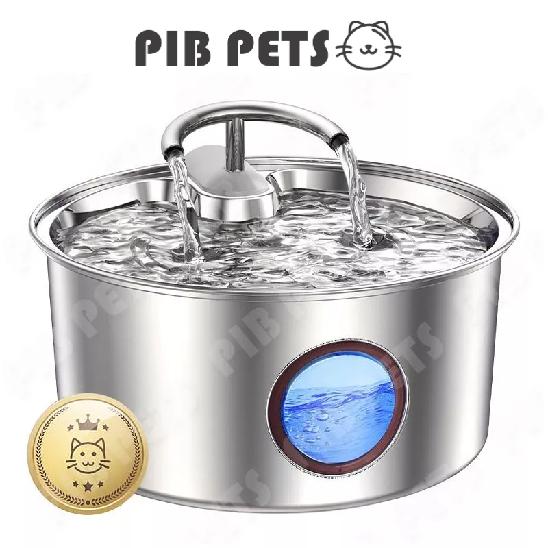 3.2L Stainless Water Fountain Kucing Stainless Tempat Minum Kucing Otomatis Water Fountain Kucing Wa