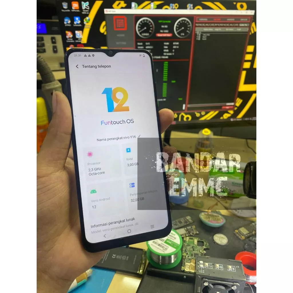 EMMC ( BGA 153 )VIVO Y16 AUTO ON langsung NYALAAAA wifi,imei AMAN 