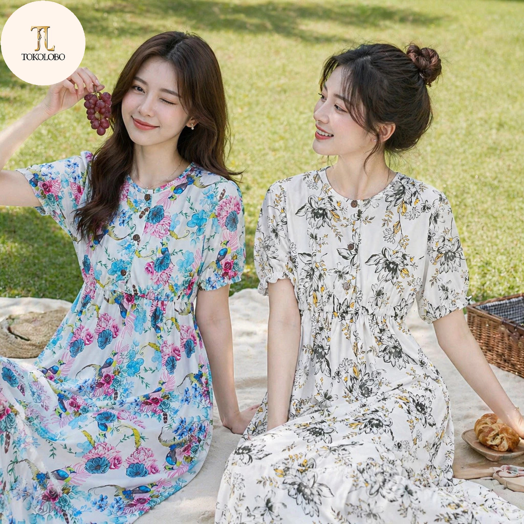 DASTER DIANA Fullprint Pinggang Karet | Baju Santai Nyaman