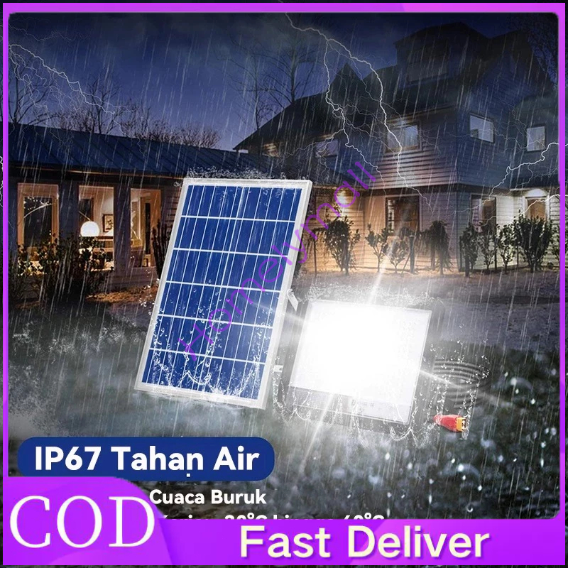 300 Watt Lampu Led Tenaga Matahari / Lampu Panel Surya / Lampu Sorot Solar Cell / Lampu Tembak Solar
