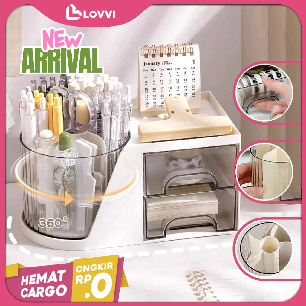 LOVVI Home Rak Laci Kotak Pensil C34A Organizer Stationery Kotak Pensil Meja Laci Mini Kotak Alat Tu