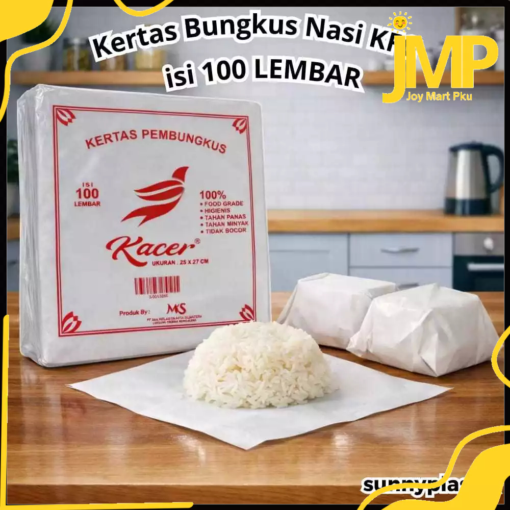 JMP - Kertas Pembungkus Nasi McD (100) Food Grade Bungkus Snack Ayam Burger Kuat & Tebal