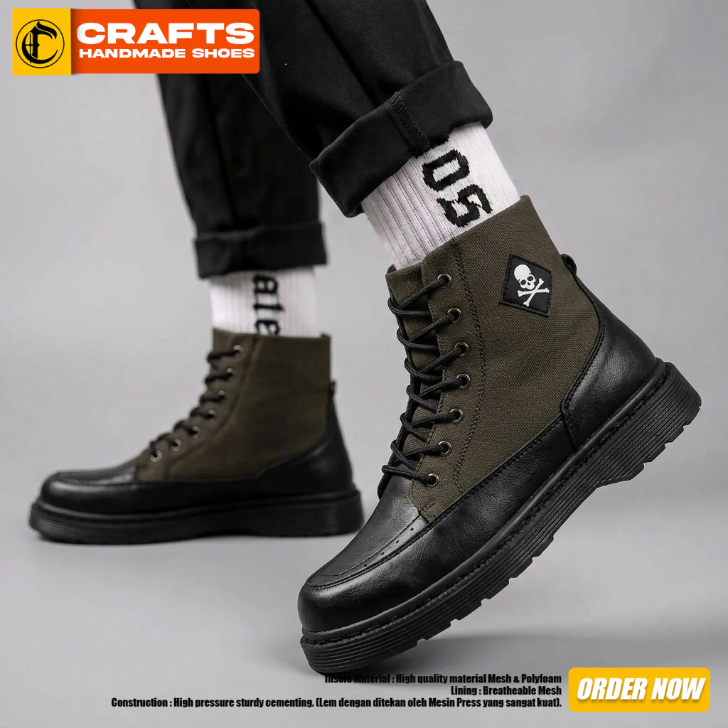Sepatu Formal Boots Safety Docmart Pria