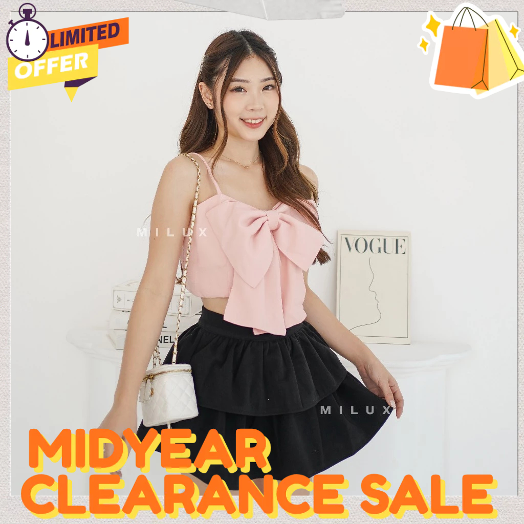 2WAYS PREMIUM RIBBON TOP  ATASAN WANITA CEWEK BAJU TANKTOP KEMBEN CROP MX917