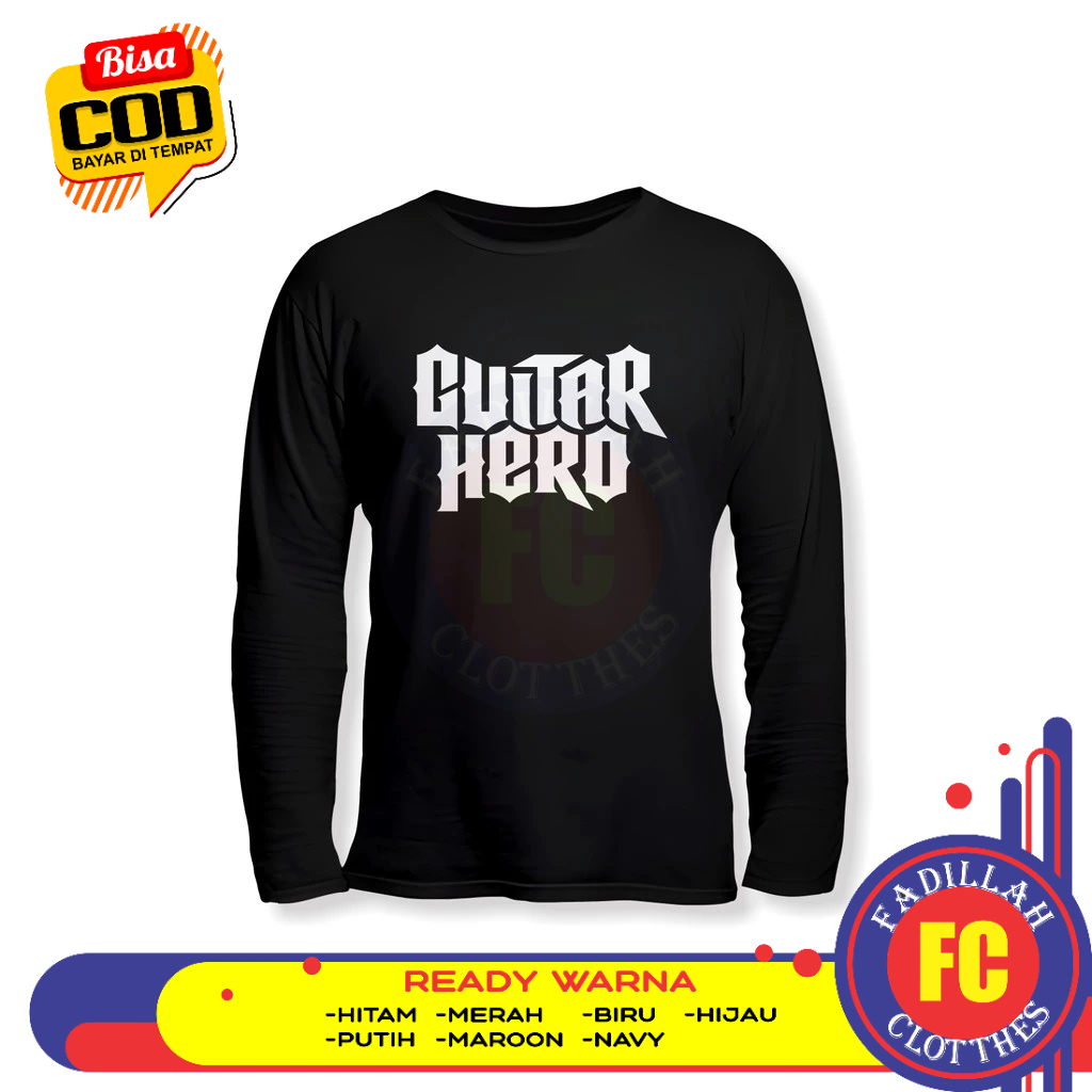 Baju Kaos Guitar Hero Lengan Panjang Baju Game