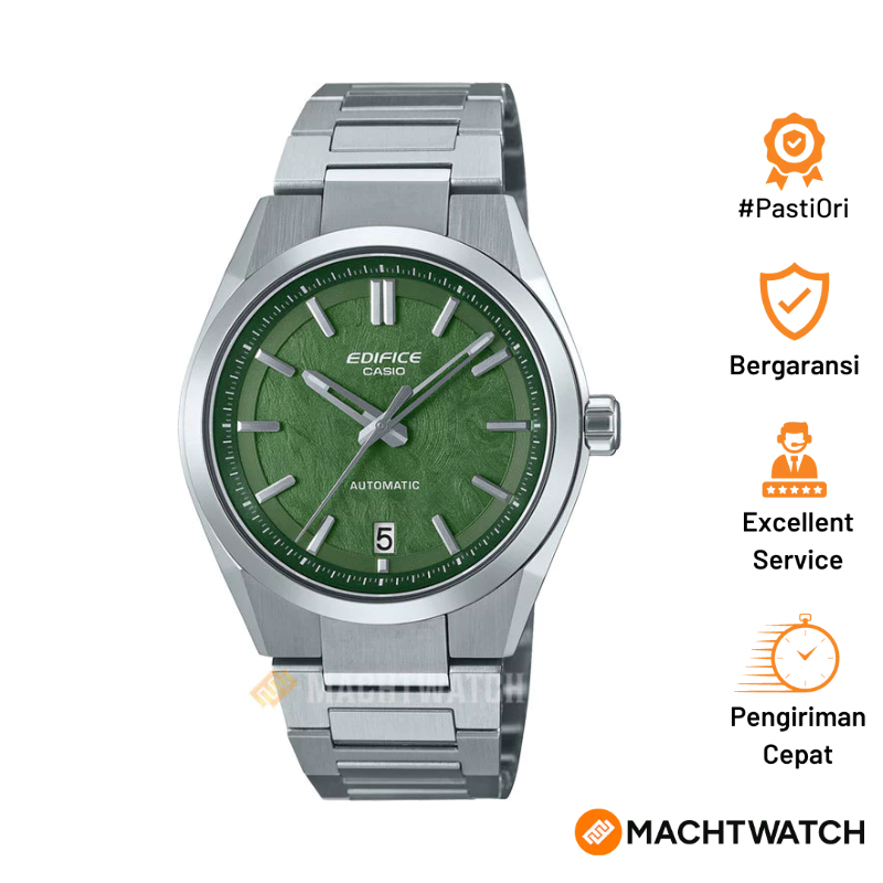 Jam Tangan Pria Casio Edifice EFK-100D-3ADR Men Automatic Green Dial Stainless Steel Band