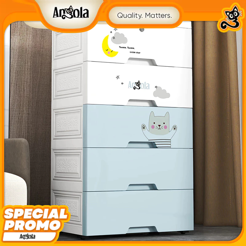 Angola Lemari Pakaian Plastik Anak Susun Bayi Baby Minimalis Perempuan Lemari Baju Bayi C51-C53