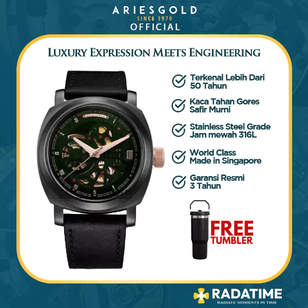 [FREE TUMBLER] Jam Tangan Pria Aries Gold G-9025-BKRG-GNRG Infinum Vanguard 100% Original
