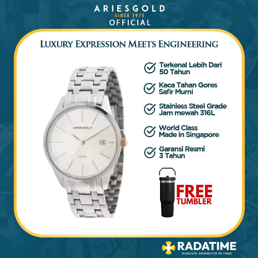 [FREE TUMBLER] Jam Tangan Wanita Original Aries Gold Urban Prism Rainbow L-1011-S-RGS The Real Premi