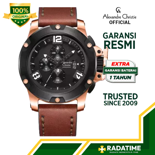 Jam Tangan Pria Alexandre Christie 100% Original Rose Gold 6295 MCLBRBA