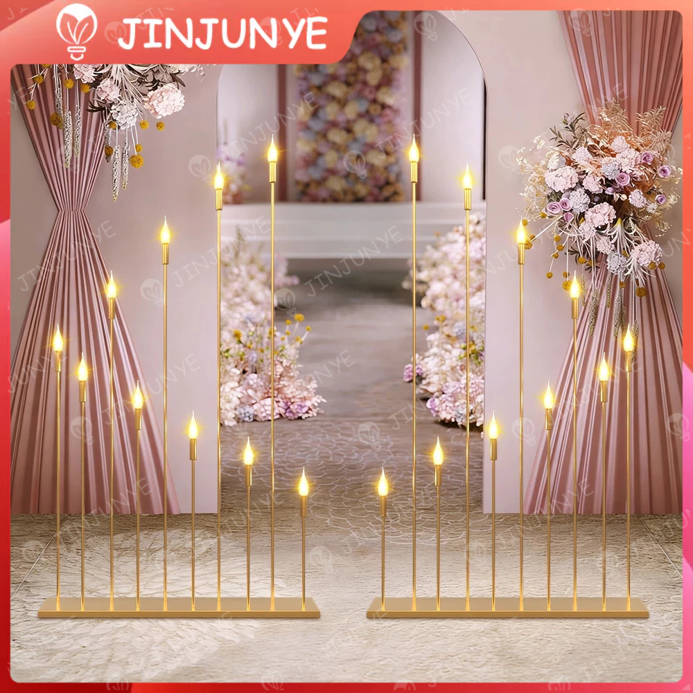 2 Pcsset Standing Lampu Candle Holder Tempat Lilin Lampu 16 Lilin 120Cm Pesta Wedding Dekorasi