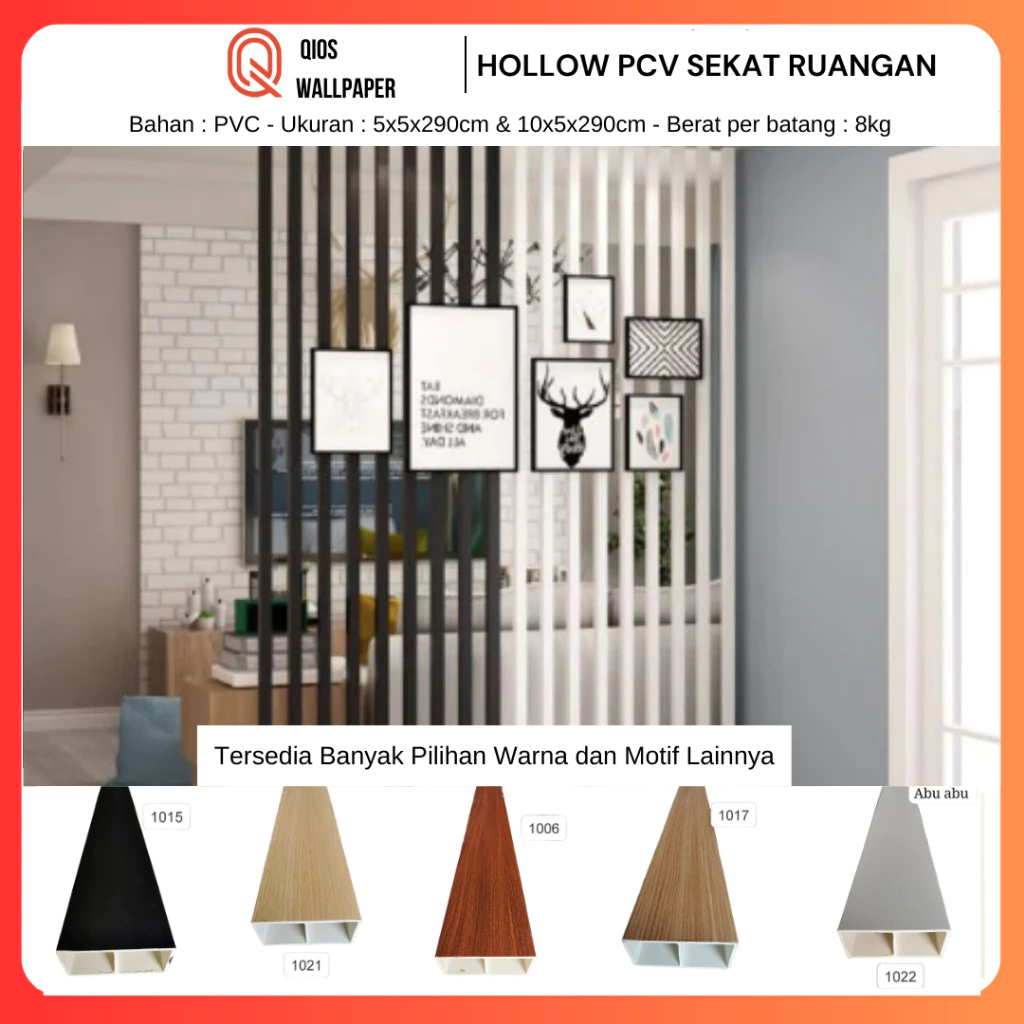 Hollow PVC Kisi / Partisi Sekat Ruangan / Hollow PVC Partisi Indoor