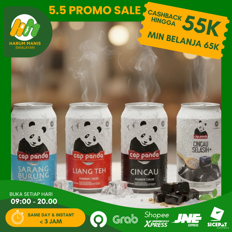 MINUMAN KALENG CAP PANDA / LIANG TEH CAP PANDA / SARANG BURUNG CAP PANDA / MINUMAN KALENG CINCAU CAP