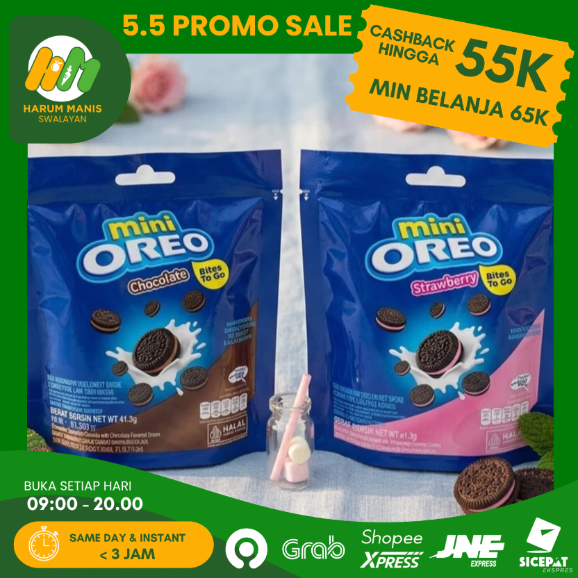 OREO MINI / MINI OREO CHOCOLATE 61.3GR / MINI OREO STRAWBERRY 61.3GR / CEMILAN BISKUIT OREO MINI