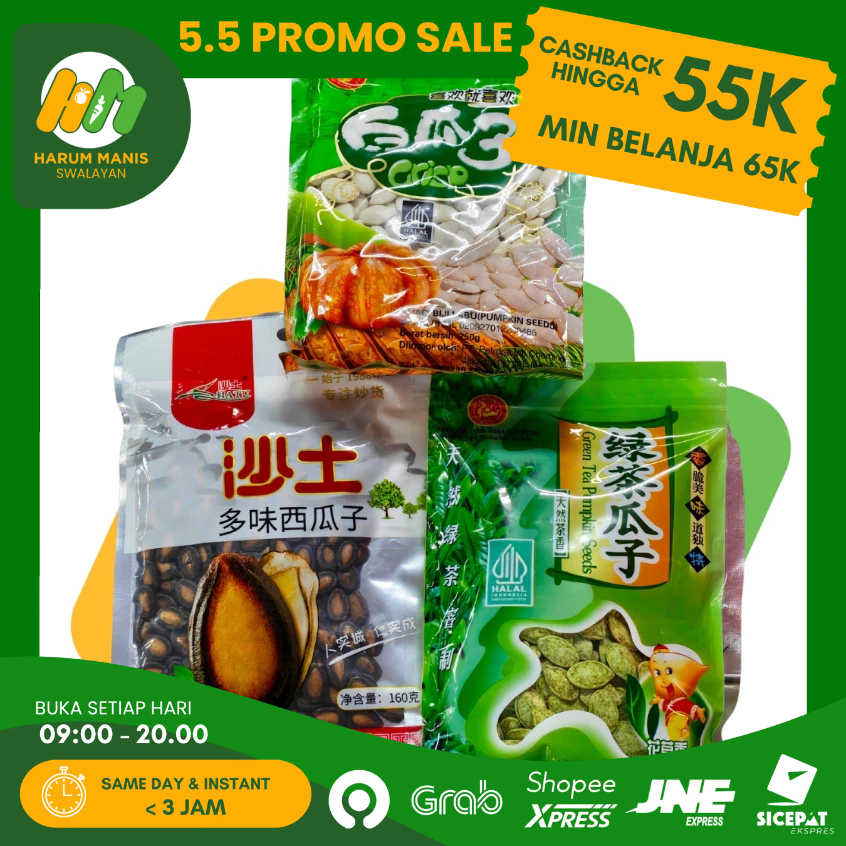 KUACI BIJI LABU / GREEN TEA PUMPKIN SEEDS / KUACI BIJI LABU PUTIH / KUACI BIJI LAGU HITAM / KUACI BI